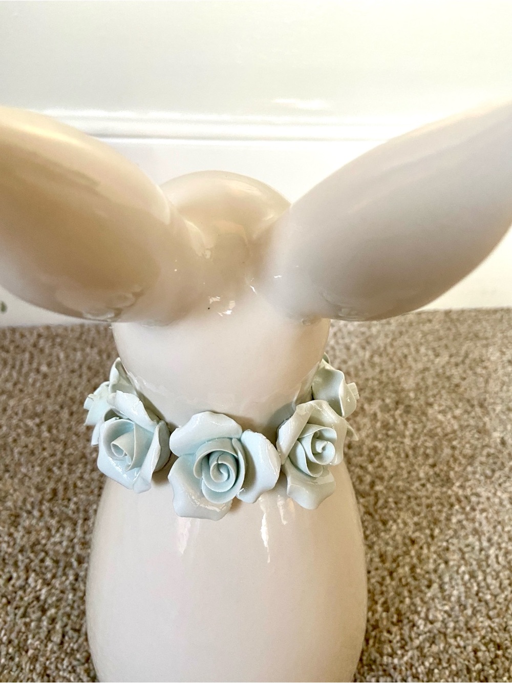 NWT Cupcakes and Cashmere Easter Bunny Figurine with Rose Collar Blue - Picture 11 of 15